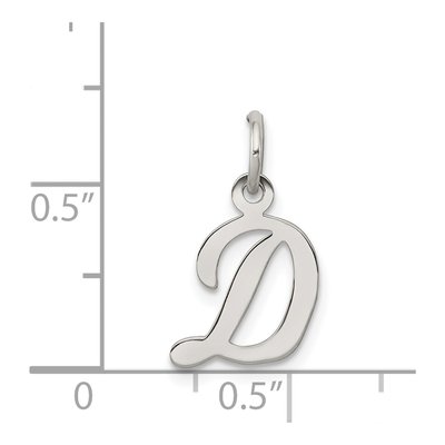 Sterling Silver Script Letter D Charm – view 5