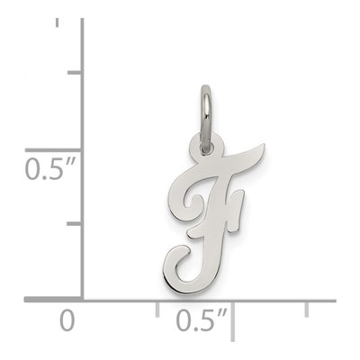Sterling Silver Script Letter F Charm – view 4