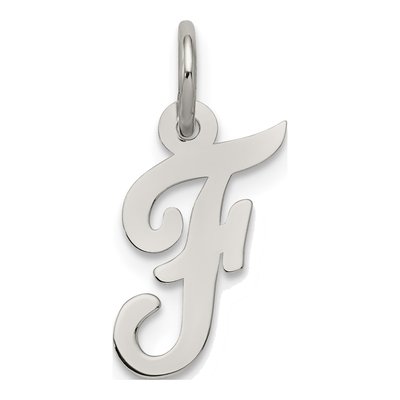 Sterling Silver Script Letter F Charm