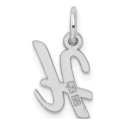 Sterling Silver Script Letter H Charm – view 4