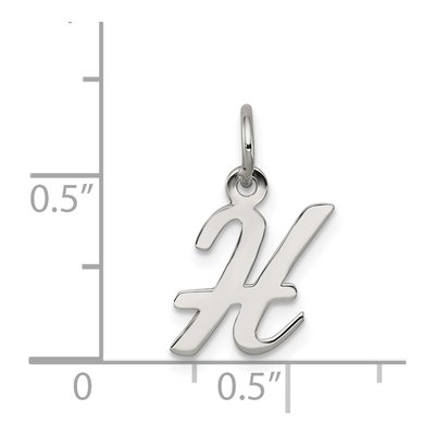 Sterling Silver Script Letter H Charm – view 5