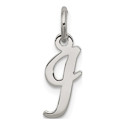 Sterling Silver Script Letter I Initial Charm