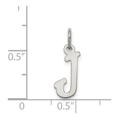 Sterling Silver Script Letter J Initial Charm – view 4