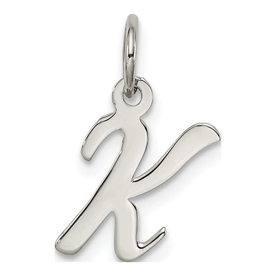 Sterling Silver Script Letter K Charm