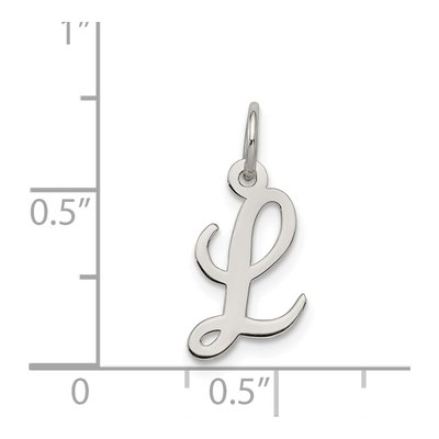 Sterling Silver Script Letter L Charm – view 5