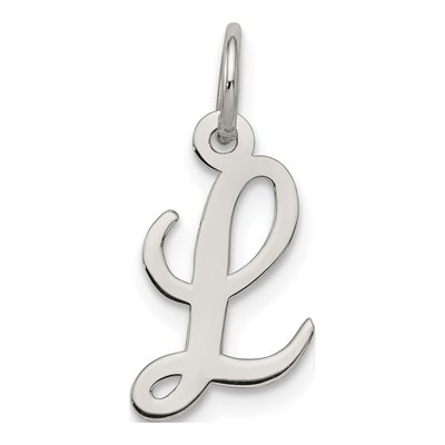 Sterling Silver Script Letter L Charm