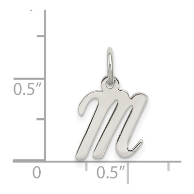 Sterling Silver Script Letter M Charm – view 5