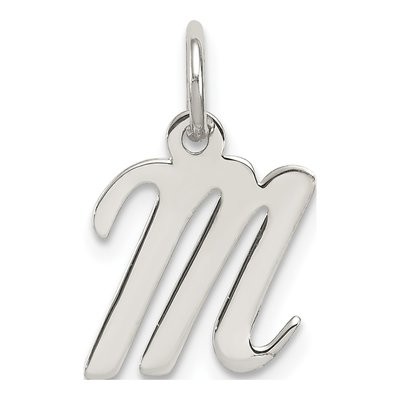 Sterling Silver Script Letter M Charm
