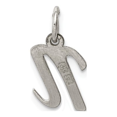 Sterling Silver Script Letter N Charm – view 5