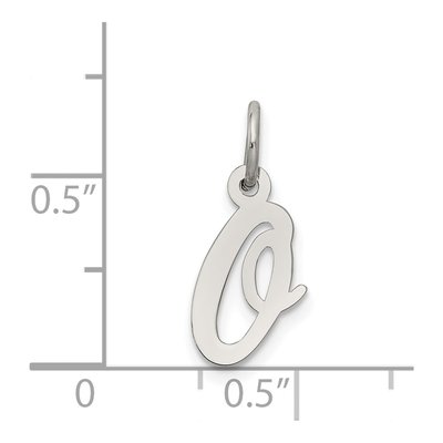 Sterling Silver Script Letter O Charm – view 5