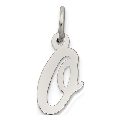 Sterling Silver Script Letter O Charm