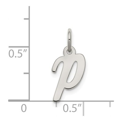 Sterling Silver Script Letter P Charm – view 5