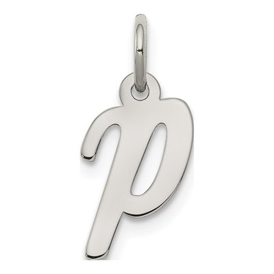 Sterling Silver Script Letter P Charm