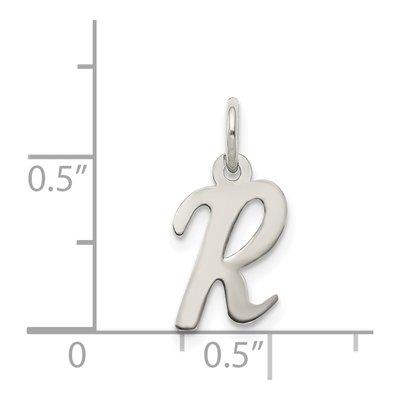 Sterling Silver Script Letter R Charm – view 5