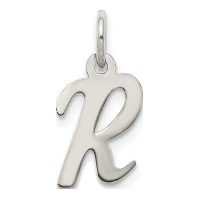 Sterling Silver Script Letter R Charm