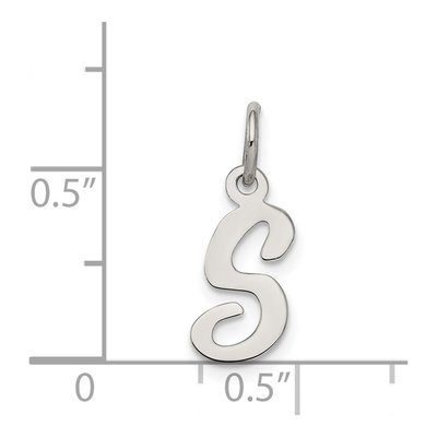 Sterling Silver Script Letter S Charm – view 5