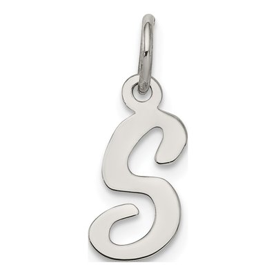Sterling Silver Script Letter S Charm