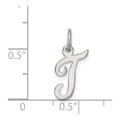 Sterling Silver Letter T Charm – view 4