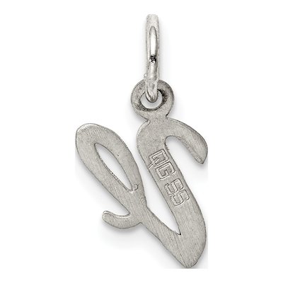 Sterling Silver Script Letter V Pendant – view 5