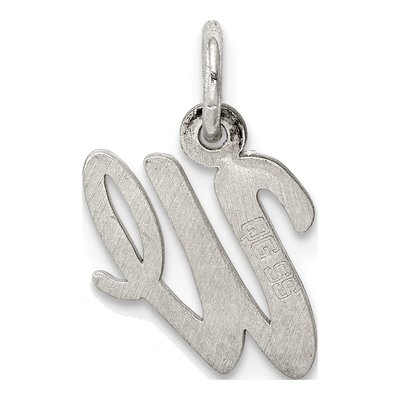 Sterling Silver Script Letter W Charm – view 5