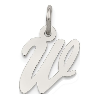 Sterling Silver Script Letter W Charm