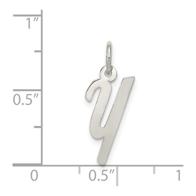 Sterling Silver Script Letter Y Charm – view 4