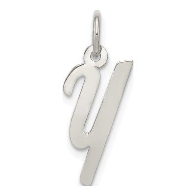 Sterling Silver Script Letter Y Charm