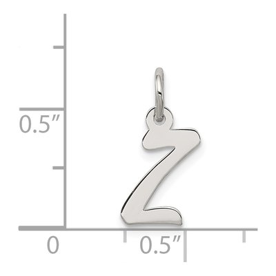 Sterling Silver Script Letter Z Charm – view 6