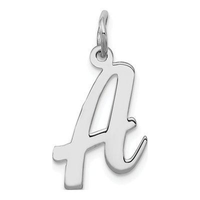 Sterling Silver Script Letter A Charm