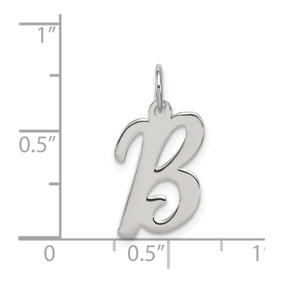 Sterling Silver Script Letter B Pendant – view 3