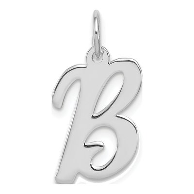 Sterling Silver Script Letter B Pendant