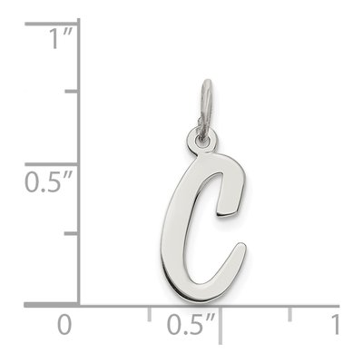Sterling Silver Script Letter C Charm – view 5