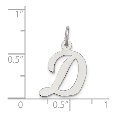Sterling Silver Script Letter D Charm – view 5