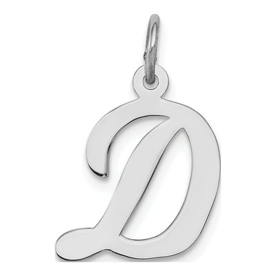Sterling Silver Script Letter D Charm