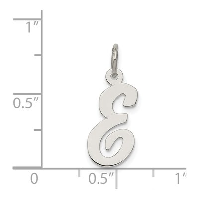 Sterling Silver Script Letter E Charm – view 5