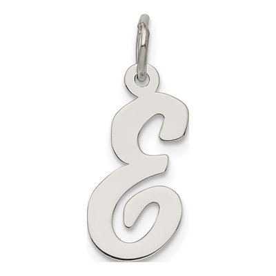Sterling Silver Script Letter E Charm
