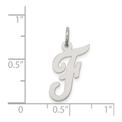 Sterling Silver Script Letter F Charm – view 3
