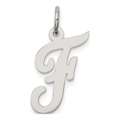 Sterling Silver Script Letter F Charm