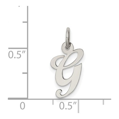 Sterling Silver Script Letter G Charm – view 3
