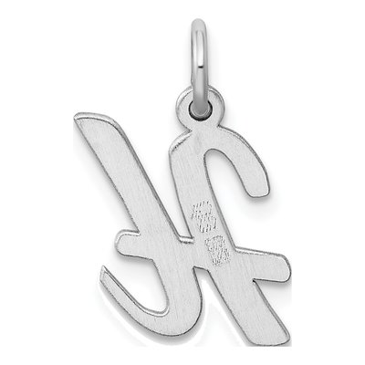 Sterling Silver Script Letter H Charm – view 4