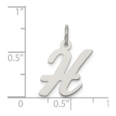 Sterling Silver Script Letter H Charm – view 5