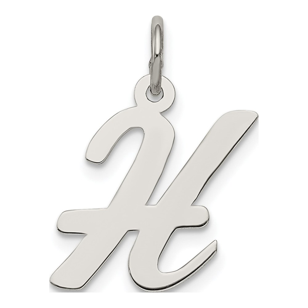 Sterling Silver Script Letter H Initial Charm