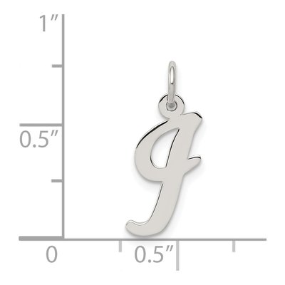 Sterling Silver Script Letter I Initial Charm – view 3