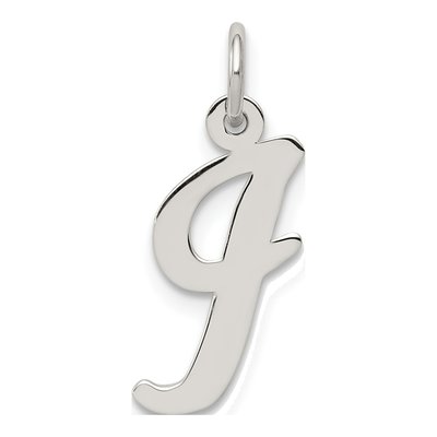 Sterling Silver Script Letter I Initial Charm