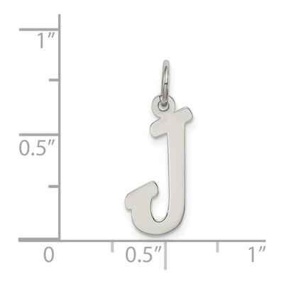 Sterling Silver Script Letter J Charm – view 5