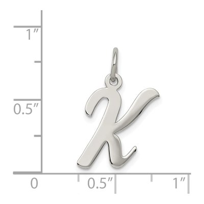 Sterling Silver Script Letter K Charm – view 4
