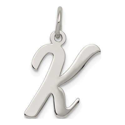 Sterling Silver Script Letter K Charm