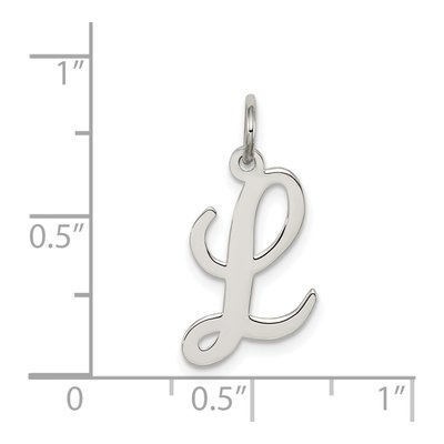 Sterling Silver Script Letter L Charm – view 4