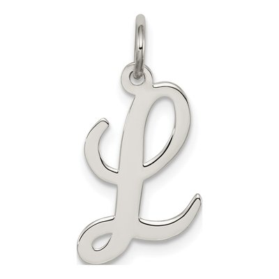 Sterling Silver Script Letter L Charm