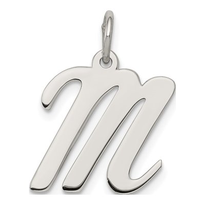 Sterling Silver Script Letter M Charm